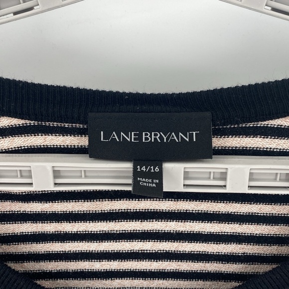 Lane Bryant black white rose gold metallic threaded button down cardigan - Picture 2 of 6